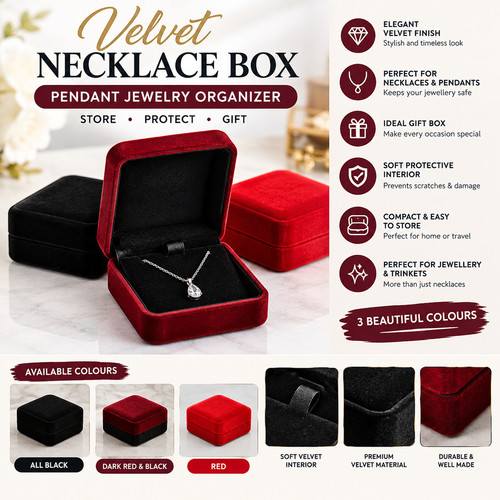 Velvet necklace box pendant - necklace,