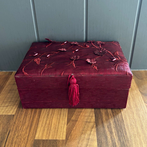 Burgundy floral fabric - burgundy,