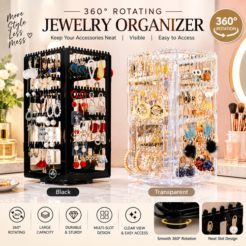 360 rotating jewelry - rotating, storage