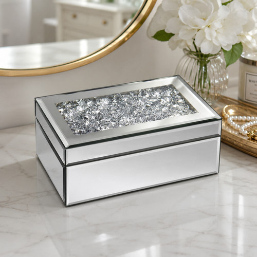 Mirrored glass jewellery box - mirrored,