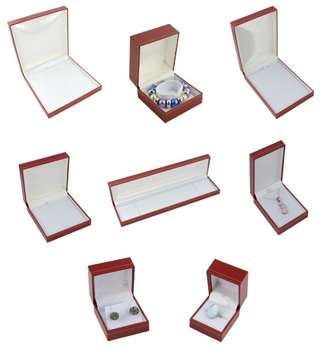 Red leatherette jewellery - red,
