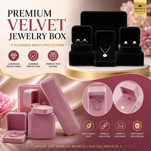 Velvet jewellery gift box - box, ring