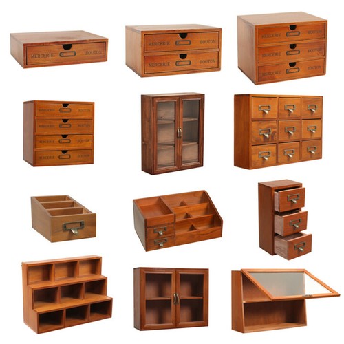 Wooden desktop storage cabinet - storage,