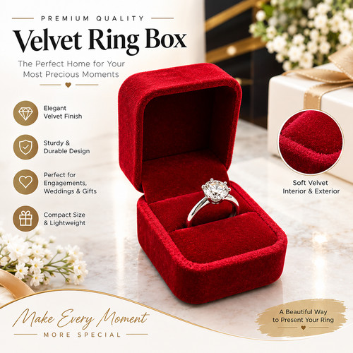 Red velvet ring box - ring,