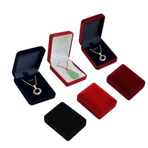 Velvet necklace box pendant - velvet,