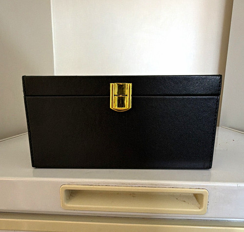 Black rectangular faux leather - rectangular,