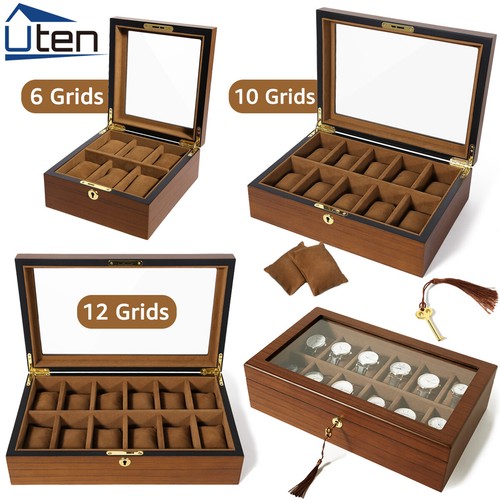 Grids wooden watch - grids, box