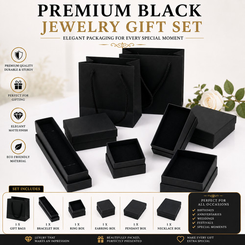 Jewellery box black ring - box,